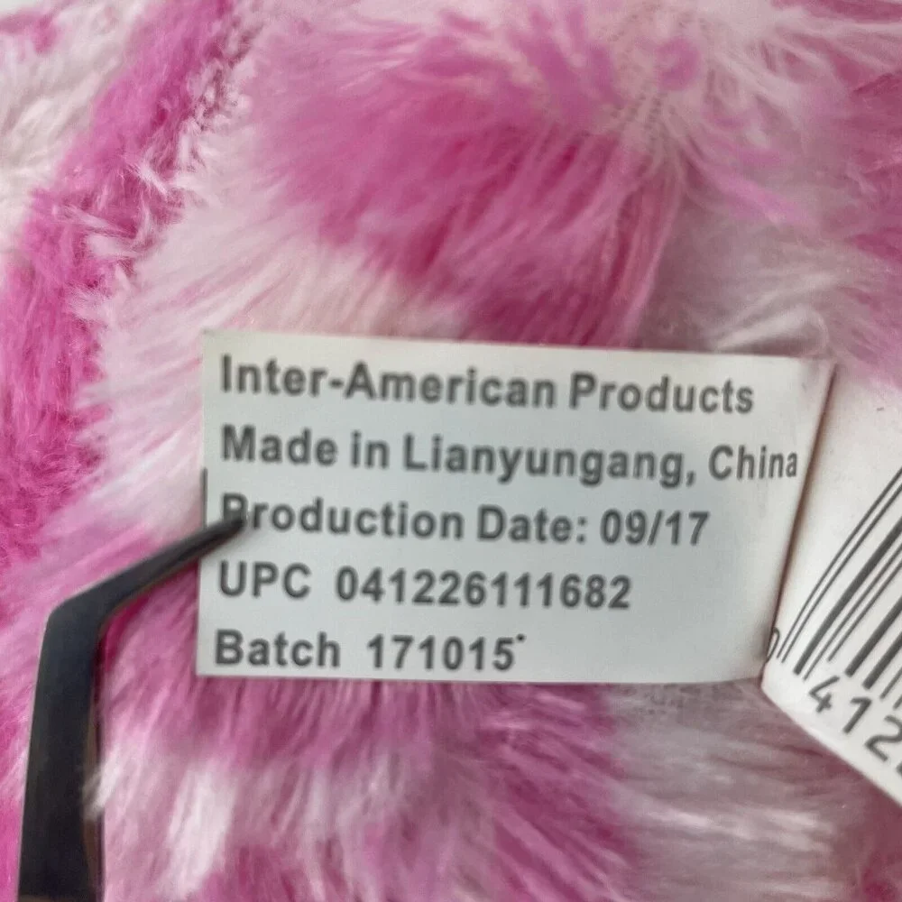 Inter-American Products Pink Zebra‎ 18” Plush Hearts Valentine Stuffed Toy